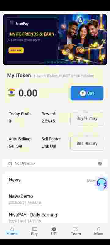 Nivopay app home screen preview