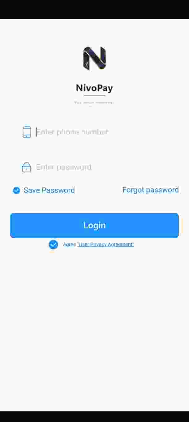 Nivopay login screen preview
